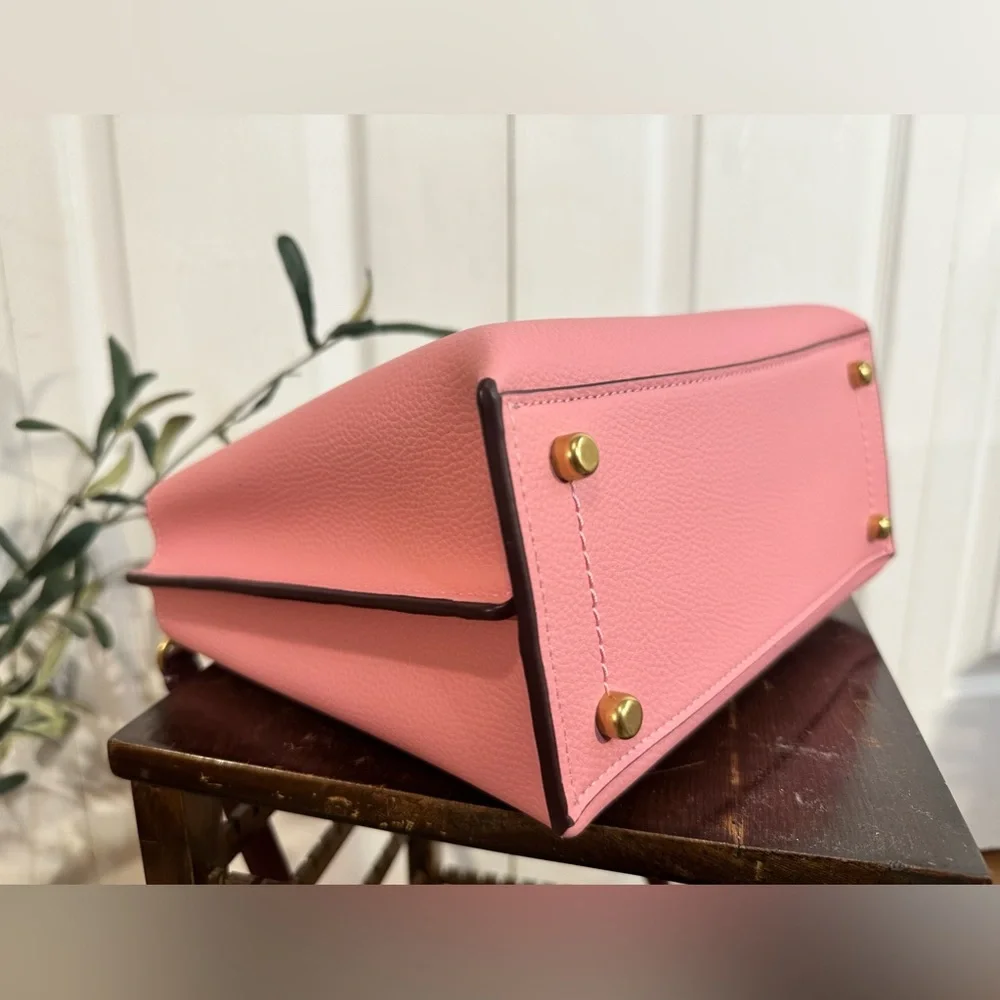 Coach Willow tote 24 colorblock pink purple crossbody convertible - Picture 7 of 16